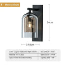 Luxury amber glass wall art light – bedroom amber & black sconce