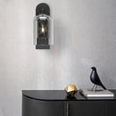 Luxury amber glass wall art light – bedroom amber & black sconce