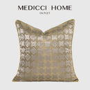Luxury beige & gold quatrefoil geometric pillow cover bedroom decor