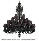 Luxury black crystal chandelier dining room candle style lighting