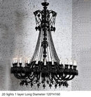 Luxury black crystal chandelier dining room candle style lighting