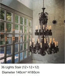 Luxury black crystal chandelier dining room candle style lighting