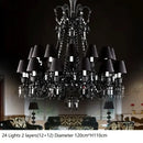 Luxury black crystal chandelier dining room candle style lighting