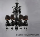 Luxury black crystal chandelier dining room candle style lighting