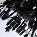 Luxury black crystal chandelier dining room candle style lighting
