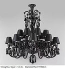 Luxury black crystal chandelier dining room candle style lighting