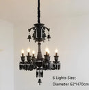 Luxury black crystal chandelier dining room candle style lighting