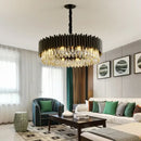 Luxury black crystal pendant lights dining room chandelier