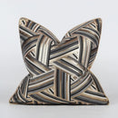 Luxury black & gold geometric jacquard cushion cover living room decor