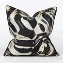 Luxury black & gold geometric jacquard cushion cover living room decor