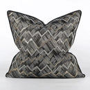 Luxury black & gold geometric jacquard cushion cover living room decor