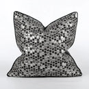 Luxury black & gold geometric jacquard cushion cover living room decor