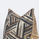 Luxury black & gold geometric jacquard cushion cover living room decor