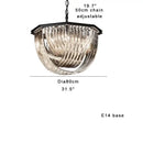 DecorBites™ Black Stainless Steel Crystal Glass Ceiling Chandelier - LED Dimmable Luxury Nordic Light