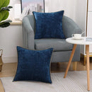DecorBites™ Blue Chenille Cushion Covers 18x18 Luxury Throw Pillow Cover for Home Decor