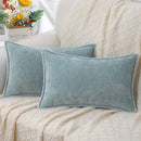 DecorBites™ Blue Chenille Cushion Covers 18x18 Luxury Throw Pillow Cover for Home Decor