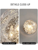 Luxury blue crystal glass wall lamp – bedroom crackled sconce