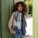 Atri - Long Silk Scarf- Blue