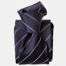 Esino - Silk Jacquard Tie - Midnight Blue and Silver