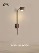 DecorBites™ Black Walnut Wood LED Wall Lamp: Luxury Nordic Bedroom Reading Light