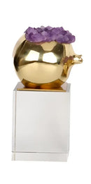 DecorBites™ Brass Purple Crystal Pomegranate Ornament - Luxury Home Decor & Artwork