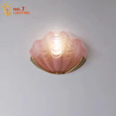 Luxury brass glass shell wall lamp for bedroom or living room