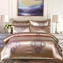 Luxury brown & gold damask duvet cover bedding set bedroom decor