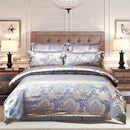 Luxury brown & gold damask duvet cover bedding set bedroom decor
