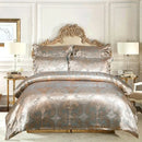 Luxury brown & gold damask duvet cover bedding set bedroom decor