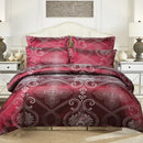 Luxury brown & gold damask duvet cover bedding set bedroom decor