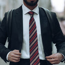 Vesuvio - Silk Jacquard Tie - Red and Burgundy