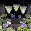 Luxury cascading crystal ice bar chandelier dining room light