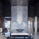 Luxury cascading crystal led chandelier staircase lighting fixture