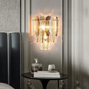 Luxury cascading gold crystal led wall lamp living room lighting