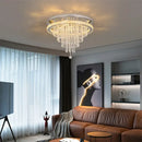 Luxury chrome crystal led ceiling chandelier dining room lamp