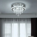 Luxury chrome crystal led ceiling chandelier dining room lamp