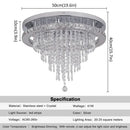 Luxury chrome crystal led ceiling chandelier dining room lamp
