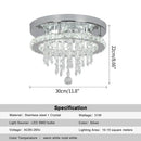Luxury chrome crystal led ceiling chandelier dining room lamp