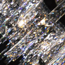 Luxury clear & purple crystal chrome chandelier dining room light