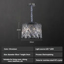 Luxury clear & purple crystal chrome chandelier dining room light