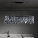 Luxury clear & purple crystal chrome chandelier dining room light