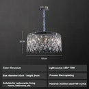 Luxury clear & purple crystal chrome chandelier dining room light