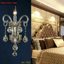 Luxury cognac silver crystal wall lamp bedroom bedside light