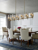 DecorBites™ Copper & Glass Chandelier - Luxury Lighting Fixture for Living, Dining, Bedroom - Dimmable