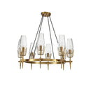 DecorBites™ Copper & Glass Chandelier - Luxury Lighting Fixture for Living, Dining, Bedroom - Dimmable