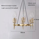 Luxury copper & glass chandelier – dining room lighting fixture