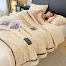 Luxury coral fleece textured gray winter blanket bedroom