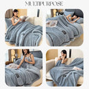 Luxury coral fleece textured gray winter blanket bedroom
