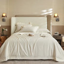 Luxury cream 1400tc pima cotton bedding set bedroom pleated satin