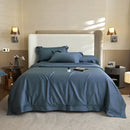 Luxury cream 1400tc pima cotton bedding set bedroom pleated satin